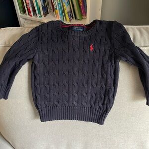 Navy cable boys Ralph Lauren polo sweater